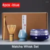 Ensembles de cimes de thé 4pcs / 6pcs de mélangeur de matcha japonais avec bambou fouet à cuillère à café