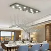 Chandeliers Rectangle Crystal Chandelier Living Room Bedroom Kitchen Wave Shape K9 Chrome Color Hanging Luminaire Light Fixtures