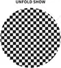 テーブルクロスブラックホワイトレーシングチェッカーパターンラウンドテーブルクロスシンプルなスタイルサーキュラーカバーダイニングウェディングホリデーのための装飾