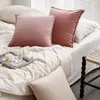 Kudde lyxiga sammet täcker dekorativ fyrkantig kudde mjuk fast fodral för soffa sovrum bil 45x45 cm minimalism modern