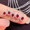 Цепи Корейские женщины простой ретро -голубь крови рубиновый ожерелье 925 стерлинговое серебряное цепь Гипоаллергеного года подарок