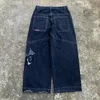 JNCO Baggy Jeans Y2K Low Rise Jeans hommes femmes Hip Hop Punk broderie Salouchy Jeans Gothic Print Retro Streetwear 240429