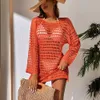 Badeanzug für Frauenbadeanzug, Häkelanzug Mesh Badebekleidung Knit Pullover Beach Kleid 2405112