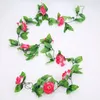 Dekorative Blumen Rose künstliche Blume Rattan Weihnachtsfest DIY Hochzeitsbogengarten Dekoration Wohnzimmer Wand Hänge Herbst Fälschte