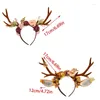 Party Supplies Elegant Antler Headband Hair Decors Christmas Deer Horn Flower Hairhoop