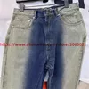 Jeans da uomo pantaloni gradiente irregolare patchwork per uomini donne lavati H240508