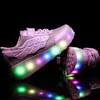 Masowe świetliste łyżwy LED LED LED Proste Trend Trend Trend Sneakers Boy Girl Birthday Prezent 240509