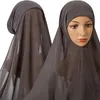 Vêtements ethniques Hijab Femme Musulman Instant Cluffon avec une couleur de couleur solide de la mode Undercap s'enroule sous Swarf Caps Bandage musulman