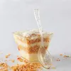 Disposable Cups Straws Gold Powder Dessert Cup Mini Mousse Shop Supply Plastic Cake Small Container Clear Lid Party Ice Cream Pudding