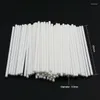 Baking Moulds 100Pcs Plastic Lollipop Cake Chocolate Stick Safe White DIY Sugar Candy Lollypop Tools Accessories Mold