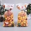 Enveloppe cadeau 50pcs Joyeux Noël Sacs de bonbons en plastique