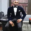 Noble Men Suit Handsome Velvet Wedding Tuxedos Formal One Button Man Jacket Modern Design Peaked Lapel Blazer Business Coat 205c