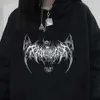 Sweats à capuche masculine Sweethirts Long Sleep Casual Punk Style Womens Sweat Skull Top Gothic Skull Dark Black 2021 Loose Ulzzang Fashion Fashion Womens Sweatshirtl2405