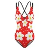 Swimwear Women Bright Flowers Swimsuit White Marker