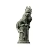 Chine Mascot Pan Dragon Pilier Statue décorative Green Sand Stone Sculpture Home Living Room Room Office Feng Shui Statue 240509