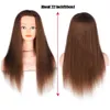 Cabezas de maniquí 100% genuino cabello humano cabezal utilizado para peinado peinado de estilo profesional hierro rizado recto 22 pulgadas Q240510
