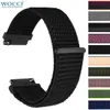 Regarder des bandes Wocci Nylon Sports Belt 18 mm 20 mm 22 mm STRAP DE VERSION FAIT APPROJET pour les hommes et les femmes avec des attaches de crochet et de boucle Q240510