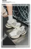 Hooggijgen populaire dikke dikke Dadschoenen Dames Nieuw China-chic veter klemachtige sneaker Sliver paar gemengd kleur leerpaar lente zomer 2024 klassiek maat 35-44