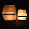 Party Favor 30st/Lot Chinese Gold/Silver Square Paper Wishing Floating Water River Candle Lanterns Lamp Light 15cm