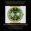 Avanços de pulso Golden Automatic Mechanical Business Wristwatch Luxury Stainless Steel Band Watch for Man Relógio à prova d'água RELOJES PARA HOMBRES