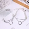 Choker mit O-Ring-PU-Lederkettenkragen für Frauen handgefertigtes Goth Jubiläumsgeschenk