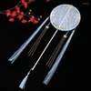 Dekorative Figuren aqumotische chinesische Fan Tuanfan Kreisende Schönheit Quasten Fans mondförmiger 1pc Hanfu Accessoires Alte Kleidung für Mädchen