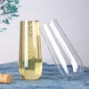 Disposable Cups Straws 6Pcs Cup Champagne Saucer Transparent Beverage Cocktail Glasses Plastic Tumbler Goblet