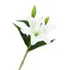 Fleurs décoratives 1pc 38cm blanc lys artificiel de fête artificielle Bouquet de mariée fausse plante pour le salon maison garin décoration réel touche