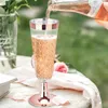 Tazas desechables pajitas de 5 oz de la copa de vinos 6-36pcs plástico champán flautas cóctel tostado de fresa vidrio para bar de bodas