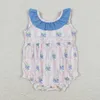 Wholesale Kids born Embroidery One-piece Coverall Bodysuit Baby Girl Toddler Stripes Romper Jumpsuit Clothing 240512