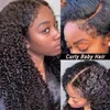 Peruki Afro Curly krawędzie peruka 4c perwersyjne krawędzie dziecięce włosy koronkowe peruki 180% 13x4 HD koronkowa peruka czołowa Remy Kinky Curly Simualation Peruki ludzkie włosy hurtowe