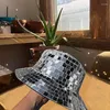 Berets Disco Ball Fisherman Hat Bling Dance Cap Pargin Cow Boy Bucket Mirror Fedora