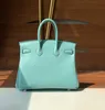 25cm Brand purse luxury bag designer handbag Genuine Leather fully handmade stitching blue pink many colors wholesale price fast delivery