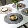 TABLEAU MATS 1PC Circular Cuir Placemat Western Food Dining Varelle Table Tax à l'huile Tapis Bowl Cuisine Accessoires