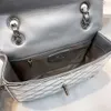 Classic Handbag Designer's Summer New Versatile Shoulder Bag with Diamond Mesh Chain Crossbody Bag Painted Leather Parent Star Factory Promotion2YQR