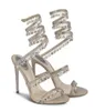 Sandálias nobres de verão Cristal pérola lustre em forma de visto de noiva elegante e elegante Banquet de salto alto3624234