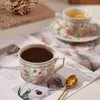 Filiżanki spodki do kawy w stylu francuskim i sandy o wysokiej jakości wykwintne ceramiczne kubek domowy domowy sens popołudniowy herbata stołowa herbata