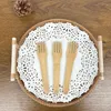 Ужин наборы посуды Bamboo Home Dableware Wooden Fork Японская бревенчатая бревенчатая четыре зубья торт десерт десерт