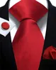 Zestaw krawata na szyję nowe męskie krawat hanky mankiety zestaw z luksusowym pudełkiem prezentowym solidne krawat dla mężczyzn garnituru weselne akcesoria biznesowe