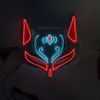 Performance kostuum Fox Party Dance Sexy Neon El Mask Led Luminous voor Halloween Christmas FY9699 JY26