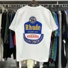 Rhude Luxury Brand Rhude Shirt Men T Shirts Designer Shirt Men Shorts Print Print White Black S M L XL Street Cotton Fashion Youth Mens Tshirts TShirt 9c6c