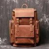 Rucksack MacBook Laptop Leder für Männer Männliche weiche Kuhhaut -Rucksäcke Reisen Sie verrücktes Pferd modisches Design