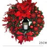 Flores decorativas Porta de natal Wreath Holida Home Janela de parede Decoração do anel de flores Festa de celebração Festa de ervas daninhas do presente