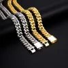 Designer sieraden ketting hiphop 2 rijen stenen 14 mm sterling sier wit goud vergulde ijs vvs diamant moissaniet cubaanse link ketting rock sieraden cadeau met gra