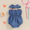 Ensembles de vêtements nés bébé fille 4 juillet tenue de l'épaule roberie arc américain drapeau bodys vêtements bande