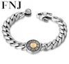 Linkkette FNJ Link Armband 925 Silber Round Yinyang Charm 20 cm 22 cm Original Pure S925 Thai Armbänder für Männer Schmuck66584387817006