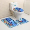 Baignier Mats de bain étoiles de mer coque de mer océan salle de bain 3 pièces de tapis de tapis de tapis de tapis de tapis décor lavable