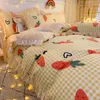 寝具セットINS KOREAN STYLE HOME SWEATY PRINMESS SHEIT duvet Cover Cover Pillow Case 4ピースフローラル印刷a2