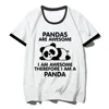 Frauen T -Shirts Panda Shirt Frauen lustige Grafik Harajuku Tee weibliche Y2K -Kleidung