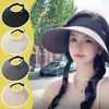 Breda randen hattar Silk Sun Hat For Women Fashion Cool Summer UV Protection Fashible Fashionable With Large O6D1